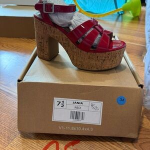 Red Platform Sandals